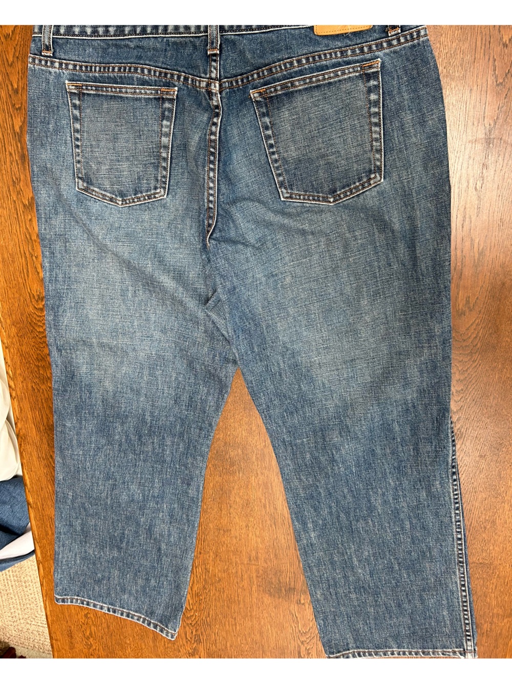 JCREW Classic 3 ButtonFly Straight Leg Blue Jeans, szP14. 5 pocket.Leather patch - Picture 8 of 10